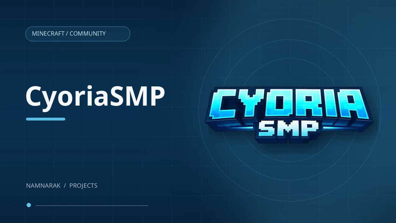 ภาพแบนเนอร์ CyoriaSMP จากภาพหรือโลโก้ต้นฉบับโปรเจกต์